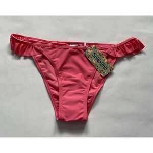 Shekini Womens Pink Ruffle  Bikini  Bottom Size XL